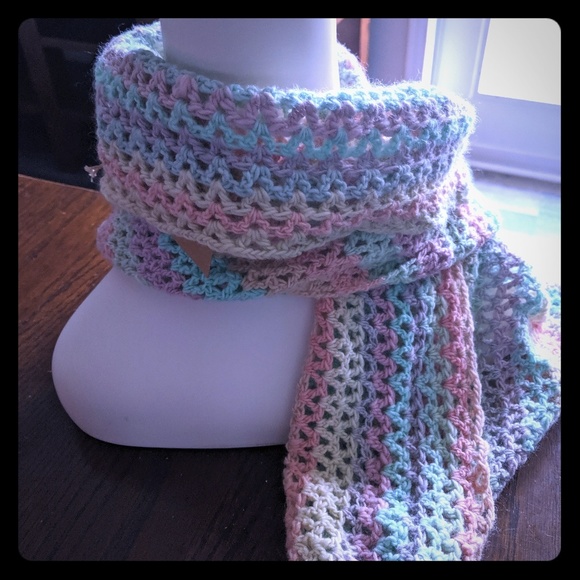 Handmade rainbow shawl/scarf - Picture 1 of 6